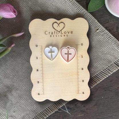 cross heart clay cutter with clay example