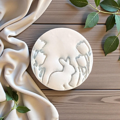 spring bunny clay imprint round cutter