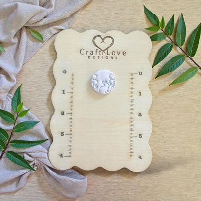 polymer clay bunny cutter shown with flowers
