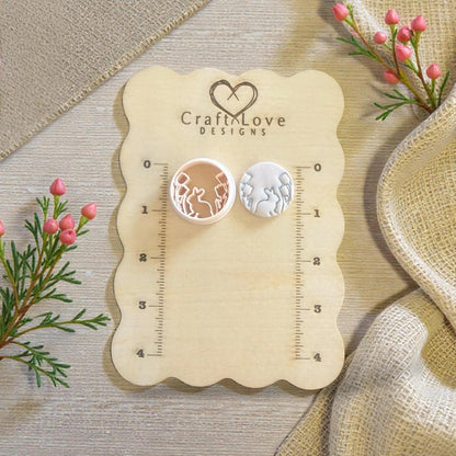 polymer clay cutter and imprint side by side