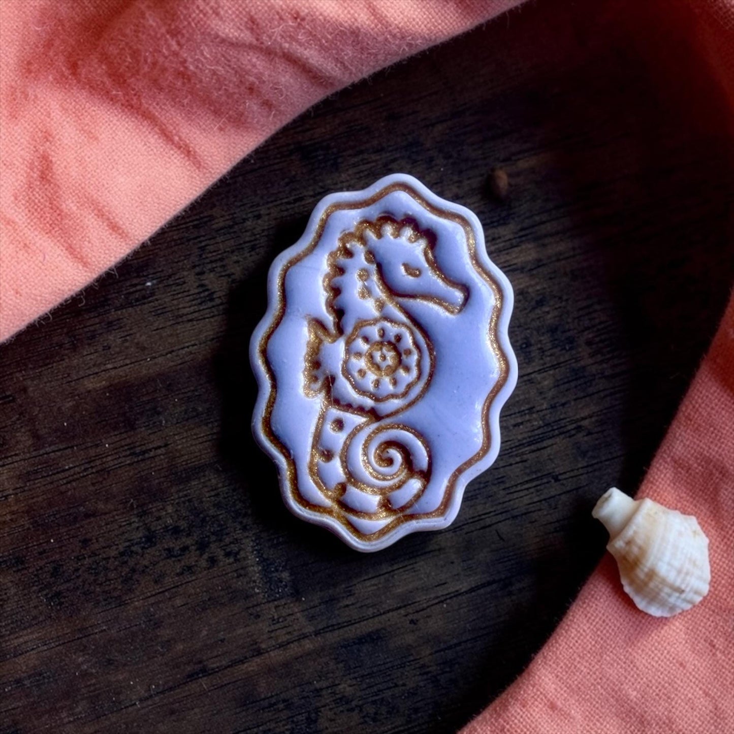 seahorse cameo clay cutter imprint