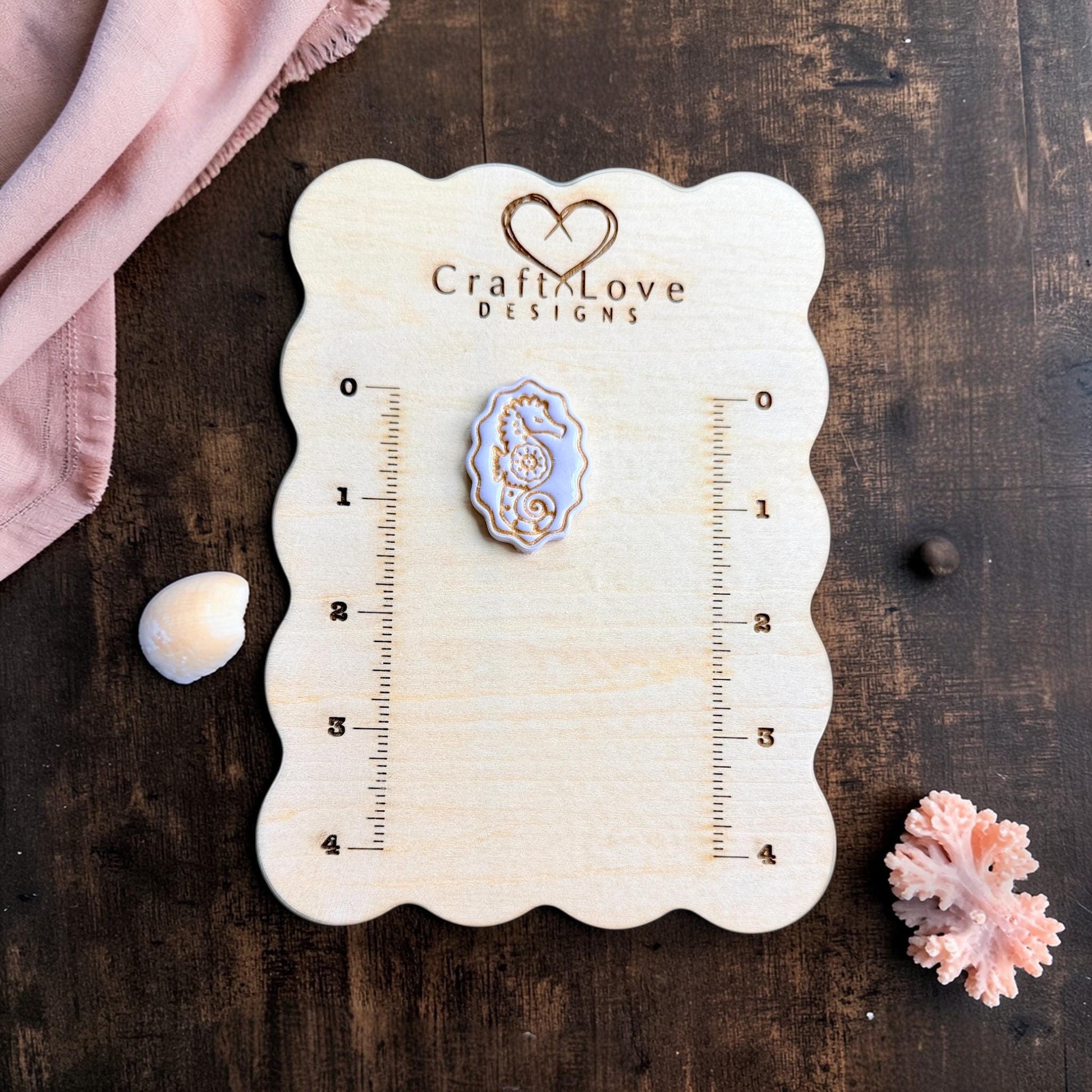 seahorse cameo clay cutter imprint
