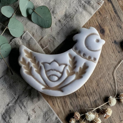 folk art bird polymer clay cutter stamped clay example