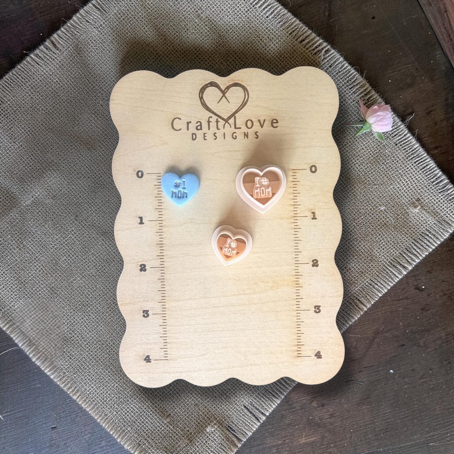1 # mom heart polymer clay cutter and clay impression