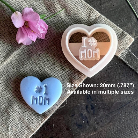1 # mom heart polymer clay cutter and clay impression