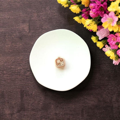 Single square floral locket cutter style 1 on white background