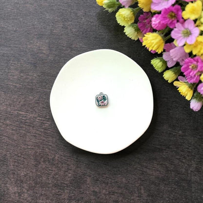 Single square floral locket cutter style 2 on white background