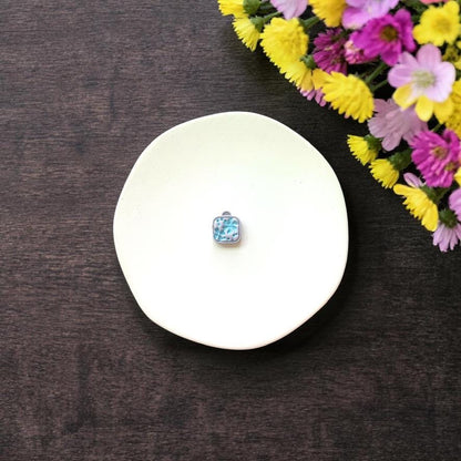 Single square floral locket cutter style 1 on white background