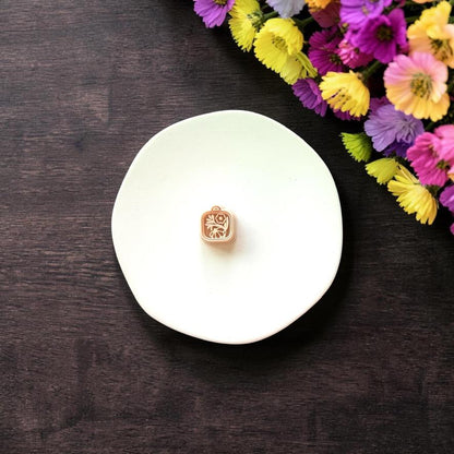 Single square floral locket cutter style 2 on white background