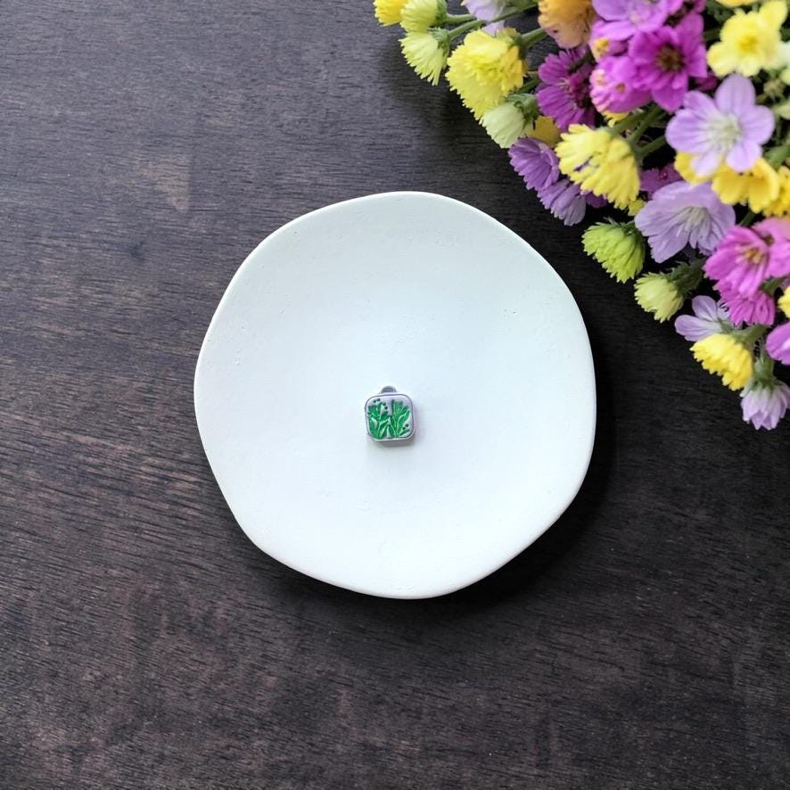 Single square floral locket cutter style 3 on white background