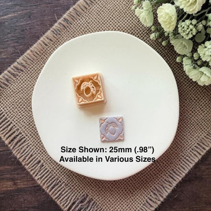 lemon tile clay earrings with size text shown 25mm